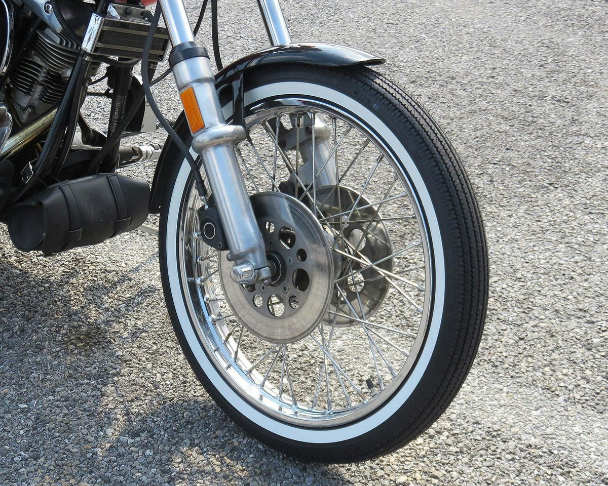SHINKO E270 Whitewall Super Eagle Vintage Motorcycle Tire - 3.00-21 57S Front | 30212701 — product view 3