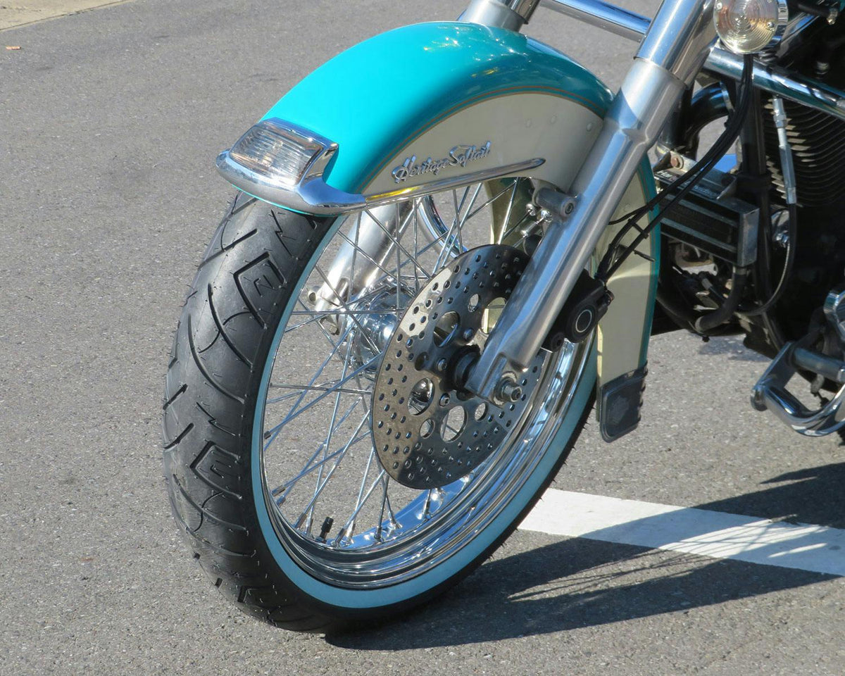 SHINKO SR777 Whitewall Cruiser Motorcycle Tire - 120/70-21 68V Front | 12707772 — product view 4