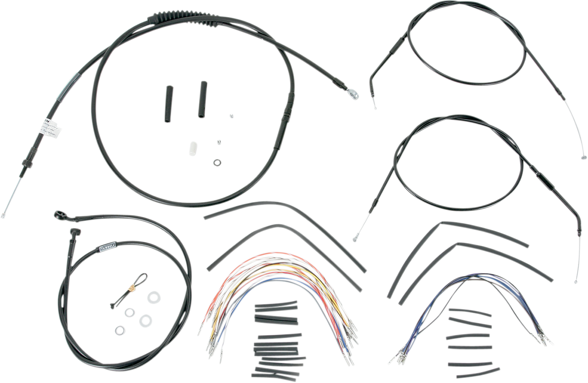 Burly Brand B30-1113 Black Vinyl Cable/Line Kit - 13 in. Ape Hangers - 2014-2015 Touring Without ABS - Alternate View 1