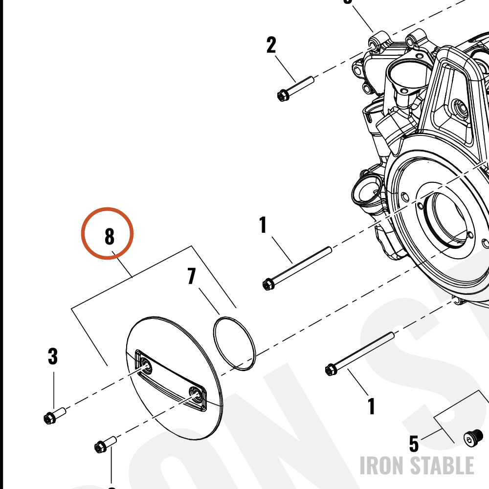 Harley-Davidson 25701120 Alternator Cover Plug | Chocolate Satin — OEM parts illustration