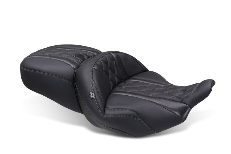 Mustang Seats 23-25 Harley CVO Road Glide (ST) Super Touring Standard Reach One-Piece, 2 UP 黑色|89411GM