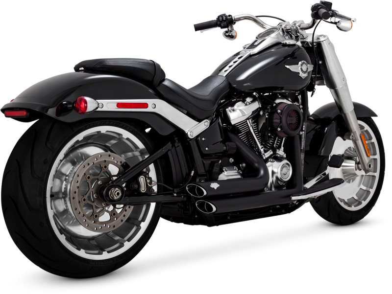 Vance & Hines 18-22 Harley Softail Wide Tire Shortshots Staggered 排氣管總成 - 黑色|47335-22