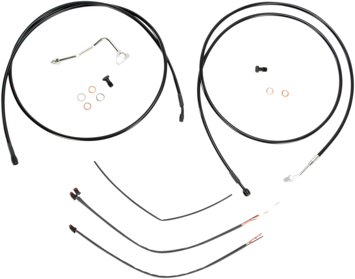 BURLY BRAND 0610-0815 Complete Black Vinyl Handlebar Cable/Line Kit - DRG-0610-0815