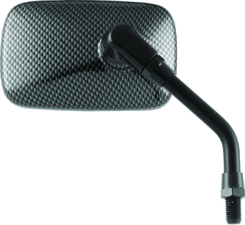 BikeMaster 迷你 Rectangle 後照鏡 10mm - Carbon Fiber - 單件|600007