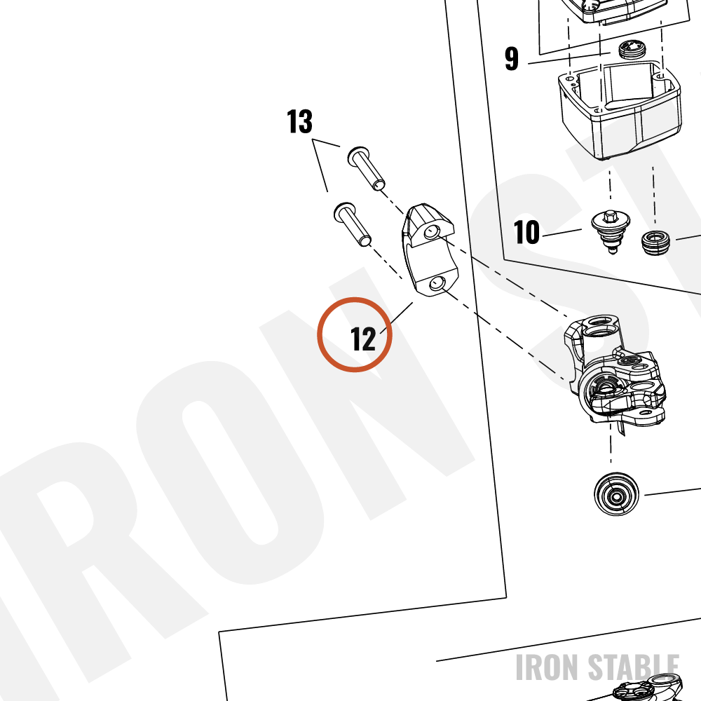 Harley-Davidson 41700998 Front Master Cylinder Clamp | 7/8-inch Handlebar — OEM parts illustration
