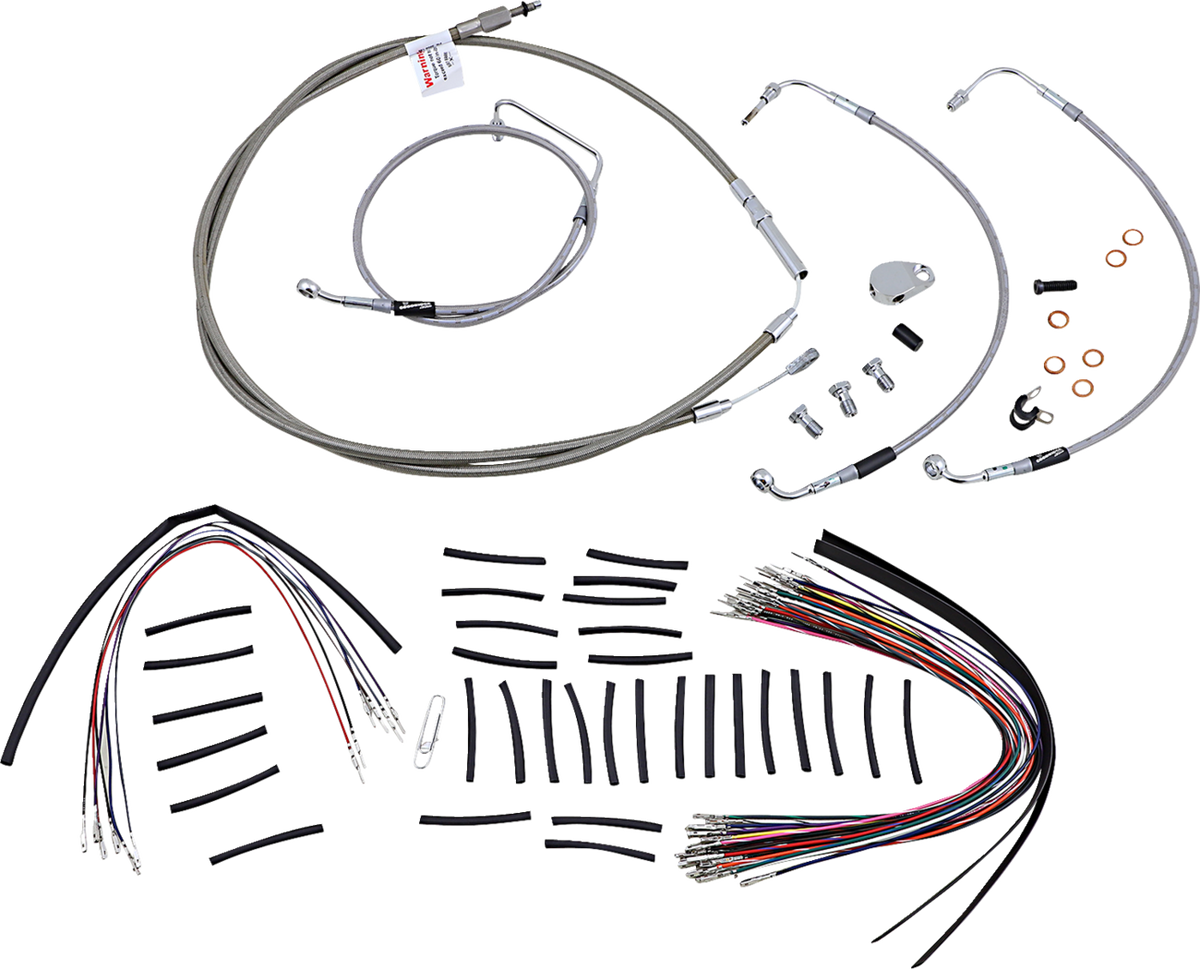 BURLY BRAND 0610-0813 Complete Stainless Braided Handlebar Cable/Brake Line Kit - DRG-0610-0813