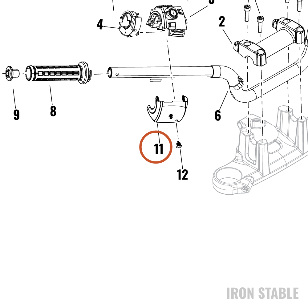 Harley-Davidson 71500547 Right Hand-Control Rear Cover — OEM parts illustration