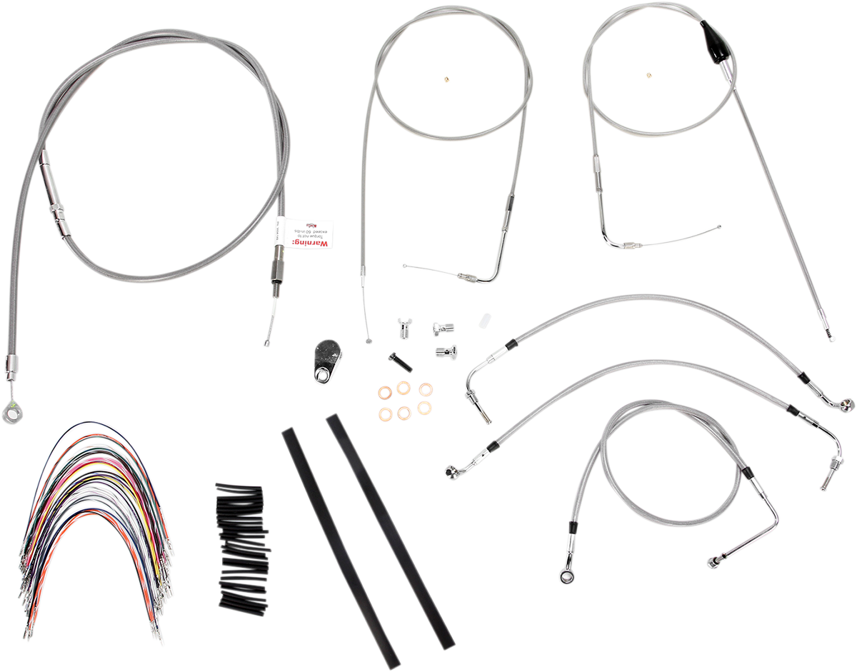 BURLY BRAND 0610-0740 Complete Stainless Braided Handlebar Cable/Brake Line Kit - DRG-0610-0740