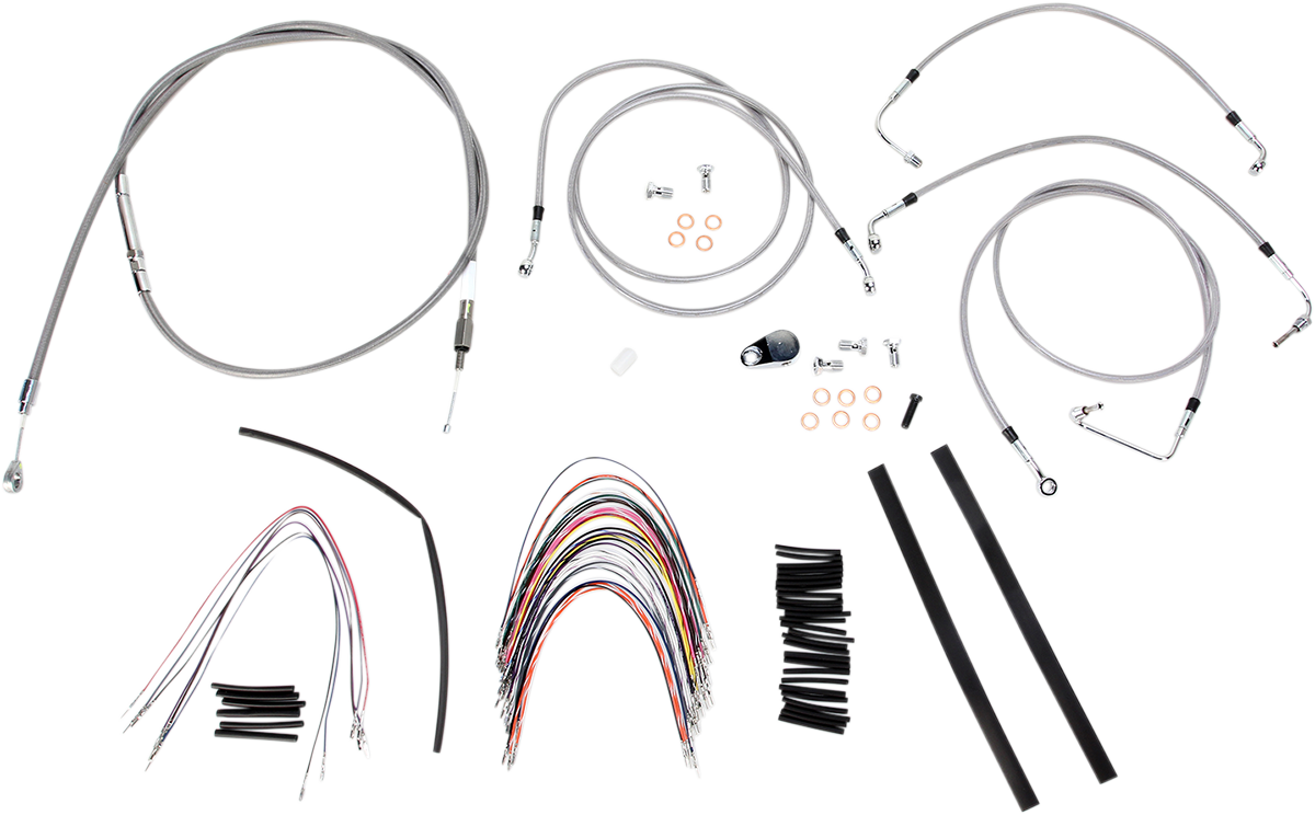 Burly Brand Stainless-Steel Handlebar Control and Brake-Line Kit | 14 in. | 0610-0746