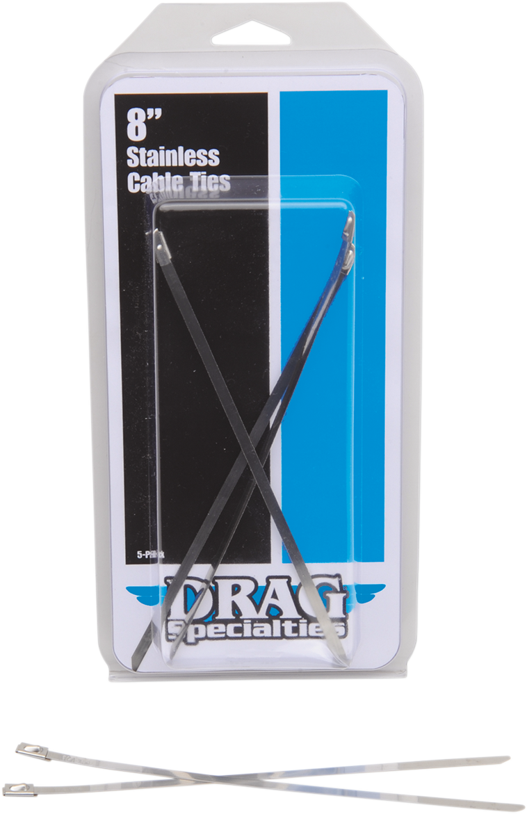 Drag Specialties DRG-1861-0671 TIE WRAPS SS 8" LONG