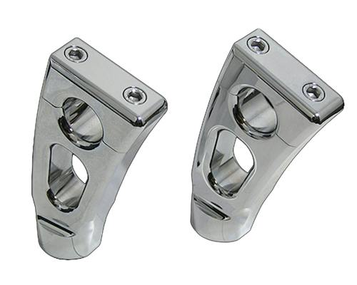 Neofactory 001503 chrome slotted riser pair - detail view