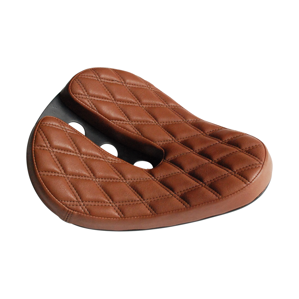 MotoTown Brown Diamond-Stitched Split Solo Seat (FG-020002)