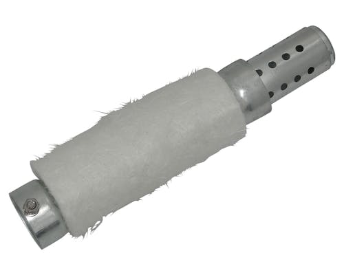 MotoTown 10.5 in. Quiet Baffle for 2 in. Exhaust Pipe - Silver, Zinc Chromate Plated