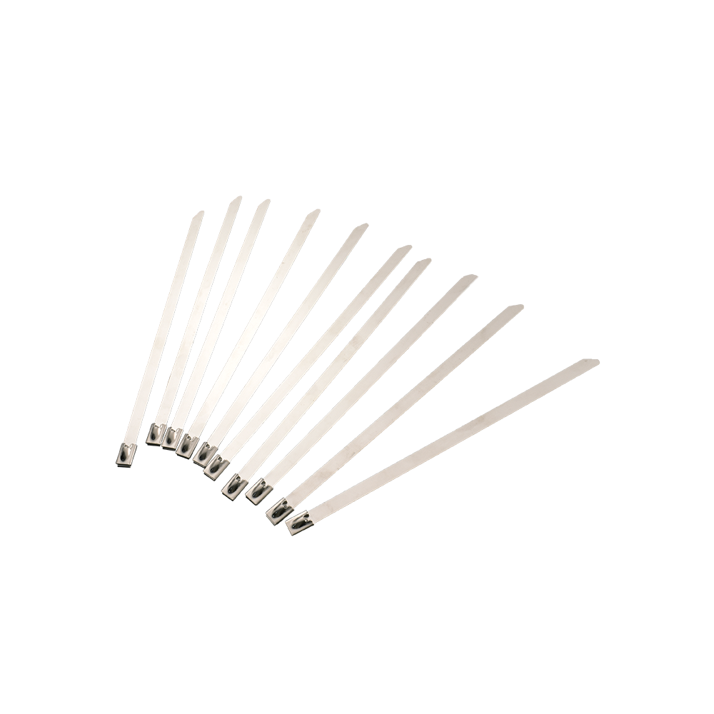 MotoTown 10-Pack Exhaust Wrap Cable Ties, 200 mm, Stainless Steel - FG-030065