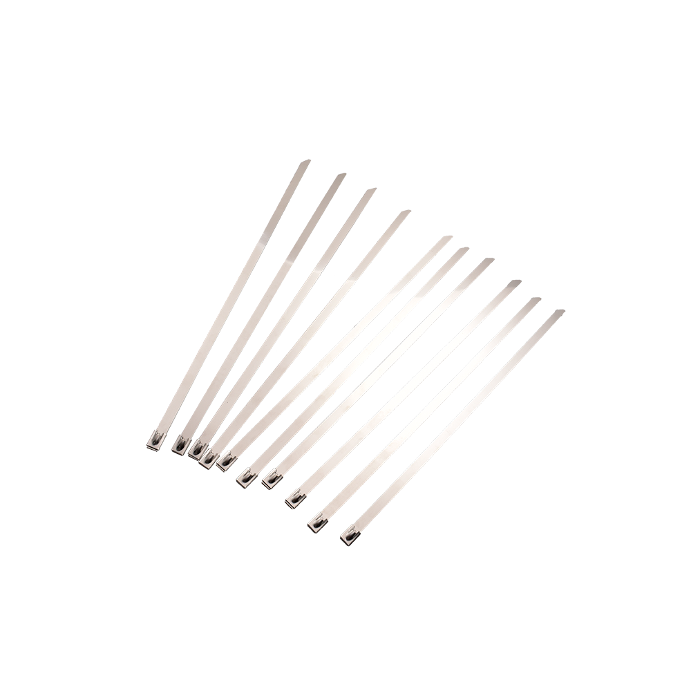 MotoTown 10-Pack Exhaust Wrap Cable Ties, 350 mm, Stainless Steel - FG-030066