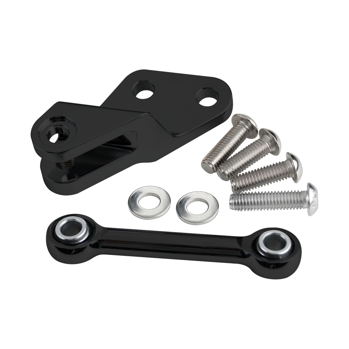 MotoTown XL Frame Bracket With Engine Stabilizer, With Stabilizer Link, Black for 2004-2020 Sportster XL (FG-050080)