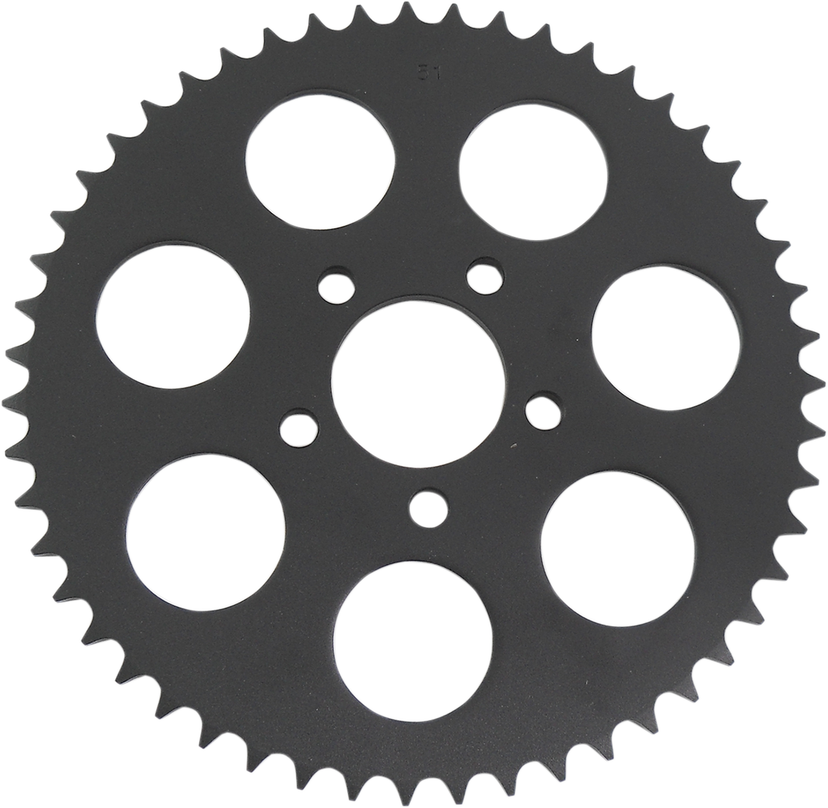 MotoTown 51-Tooth 530 Conversion Rear Sprocket - Flat, 2.220 in. Bore, 5-Bolt, Gloss Black
