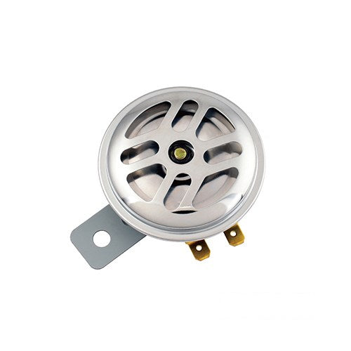 MotoTown 2-1/2 in. All-Metal X-Slot Mini Horn - Chrome, 12 V