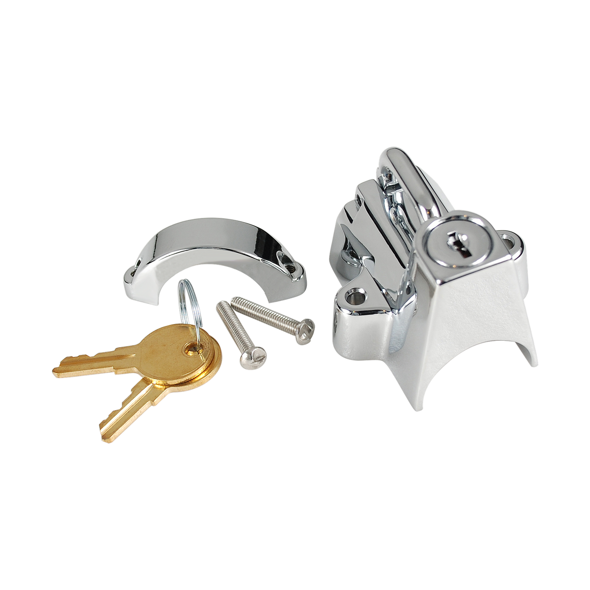 MotoTown Helmet Lock for 7/8-1-1/4 in. Tubing - Chrome, OEM 45732-86 (FG-080102)