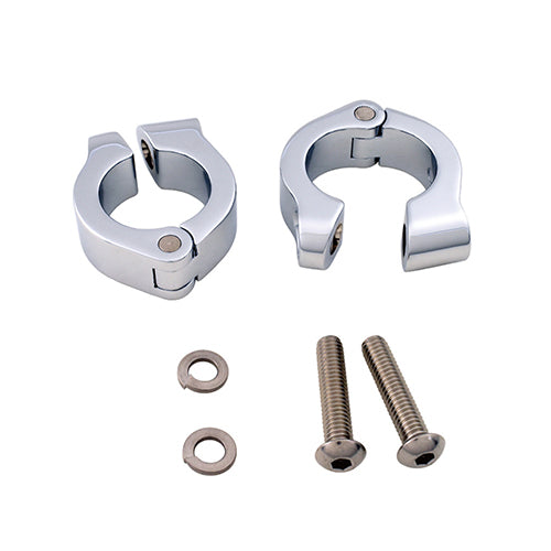 MotoTown 1.25 in. Engine Guard Fog Light Clamp Set - Chrome - OEM 68000171