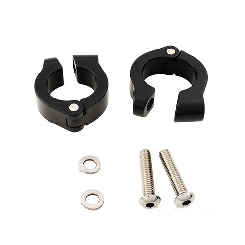 MotoTown 1.25 in. Engine Guard Fog Light Clamp Set - Black - OEM 68000141