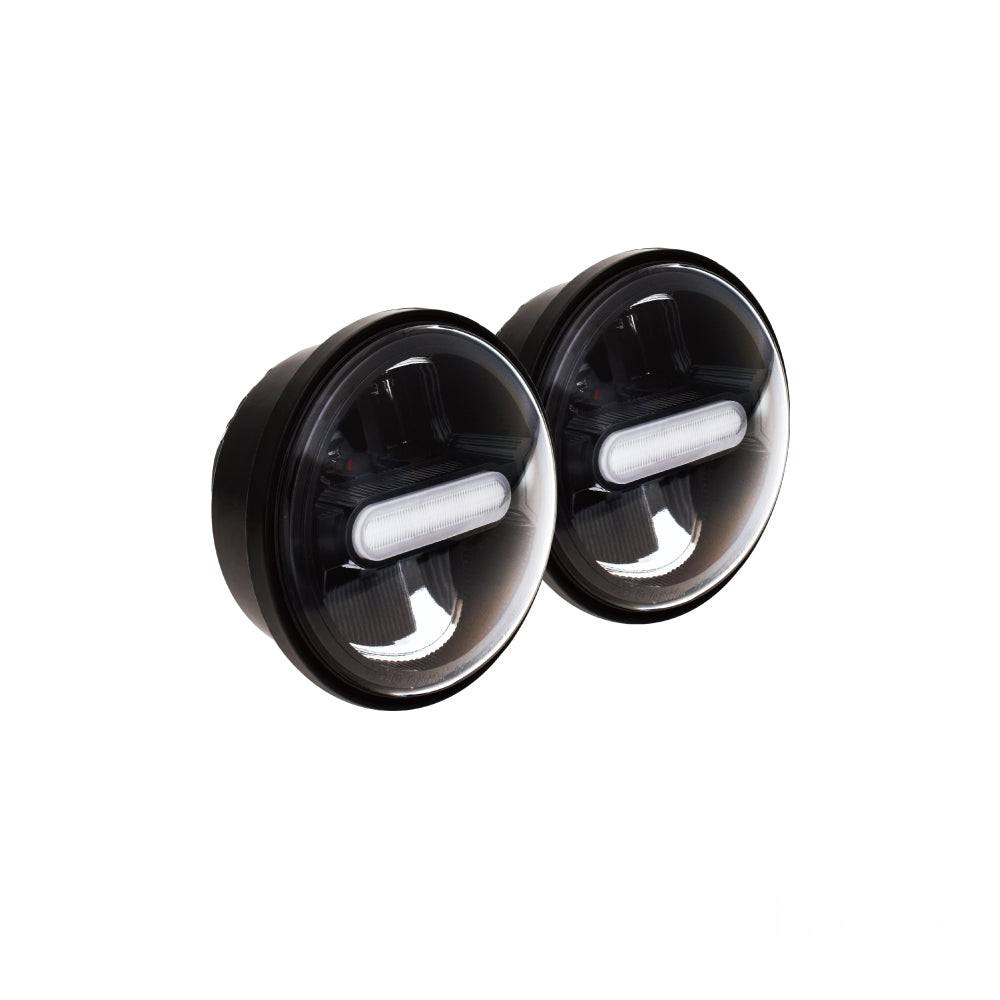 MotoTown 4 in. Reflector LED Auxiliary Lamp Pair - Black, OEM 68000253