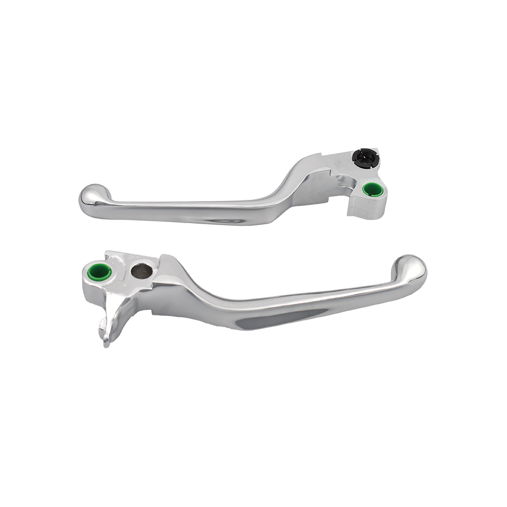 MotoTown Wide-Blade Smooth Brake and Clutch Lever Pair - Chrome - FG-100005