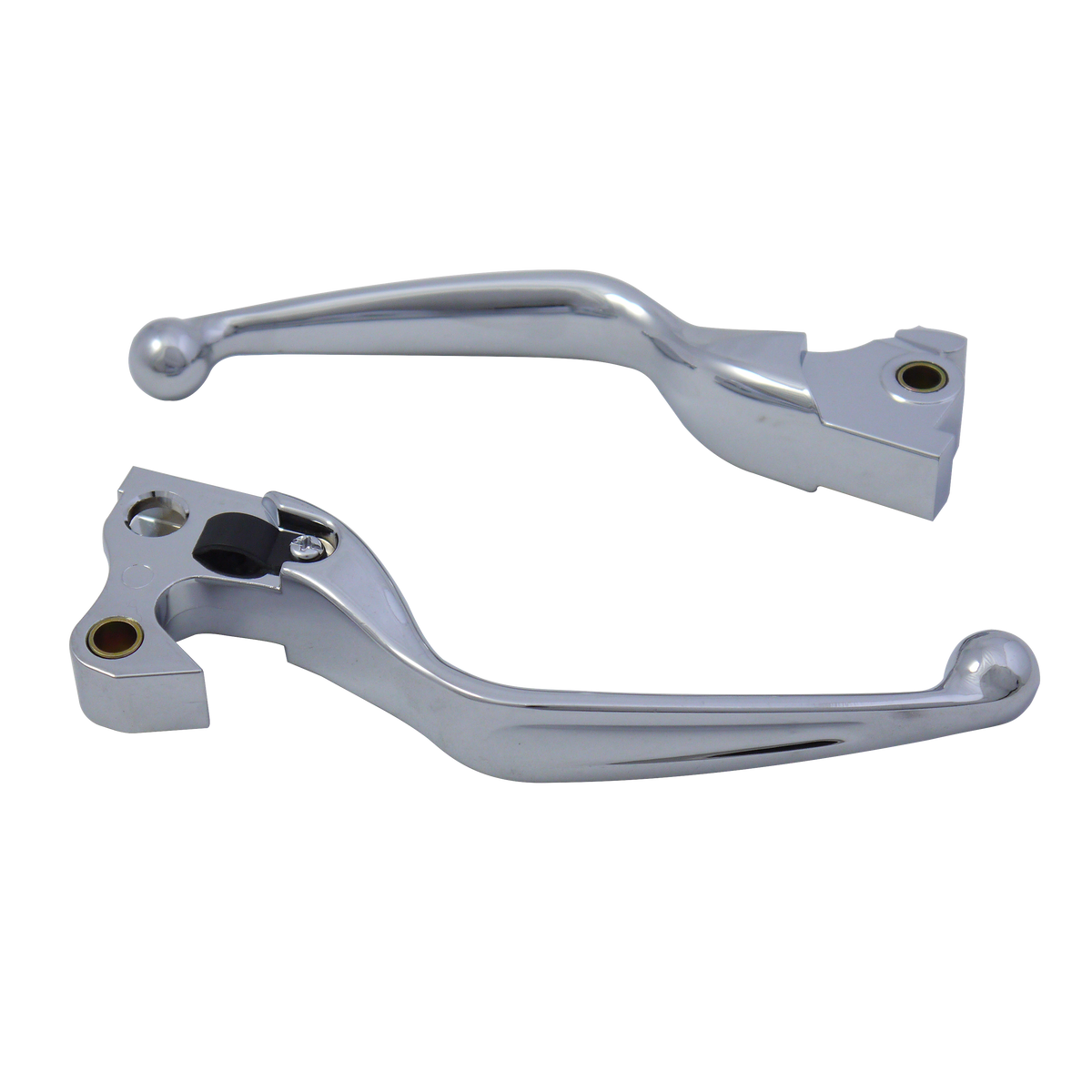 MotoTown Wide-Blade Smooth Hand Lever Pair - Chrome for 2014-2020 Sportster XL - FG-100021