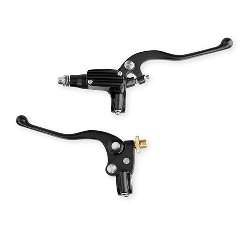 MotoTown Old-School Handlebar Control Kit - Black, 9/16 in. Brake / Cable Clutch