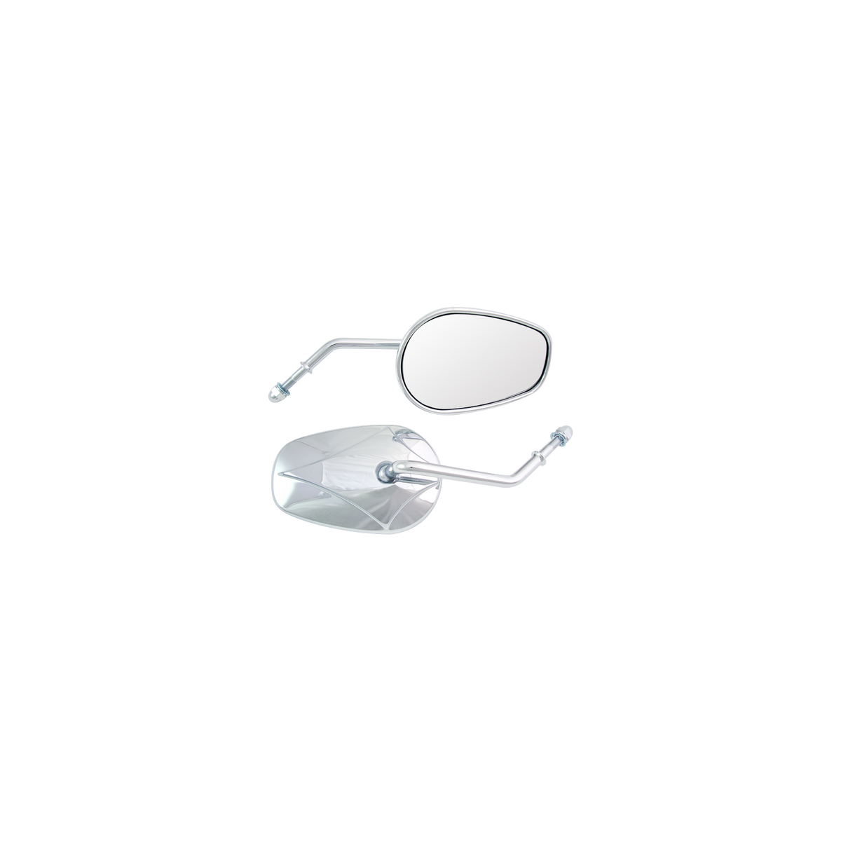 MotoTown Rectangular Diamond-Back Mirror Pair with 3 in. Stems - Chrome (FG-100181)
