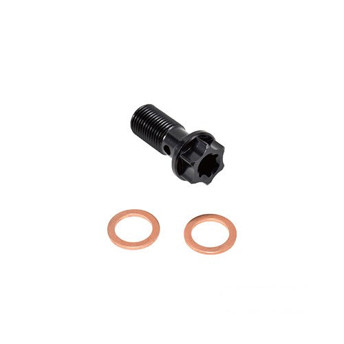 MotoTown Banjo Bolt & Fitting, Brake, 10 mm X 1.0, Black