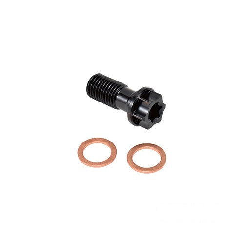 MotoTown Banjo Bolt & Fitting, Brake, 10 mm X 1.25, Black