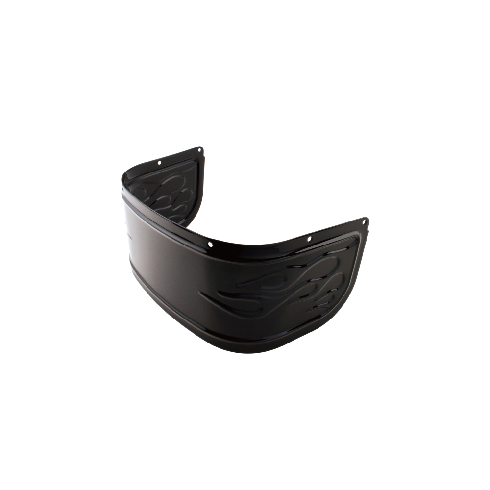 MotoTown Flame-Design Front Fender Skirt - Gloss Black for 2014+ FLT/Touring