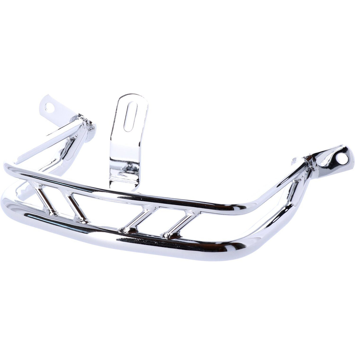 MotoTown Rear Fender Rail, Double-V Design - Chrome for 1980-2008 FLT/Touring and FLHT, FLHR, FLHRC