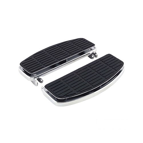 MotoTown Floorboard, D-Shape With Rectangular, Chrome