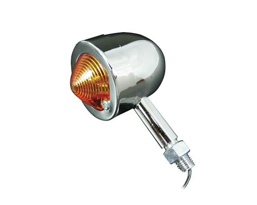Neofactory 000358 chrome bullet turn signal with orange lens and M10 mounting stud