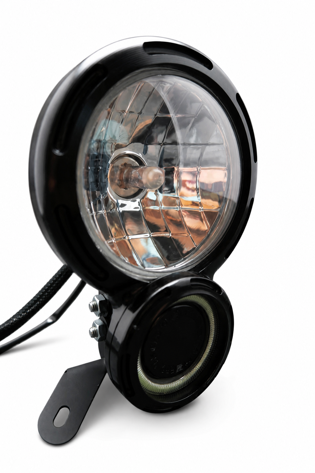 MS Pro 090255 Figure-8 Custom Headlight - Black Anodized