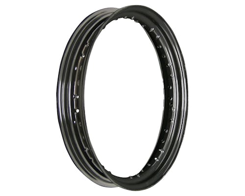 MotoTown 19 x 2.5 in. 40-Hole Steel Rim with 8.5 mm Center Valve - Black