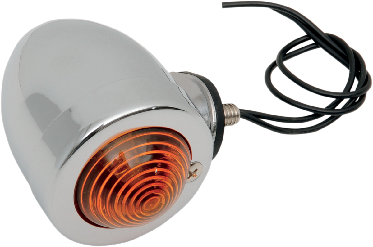 MotoTown Bottom-Mount Bullet Marker Light - Chrome with Amber Lens