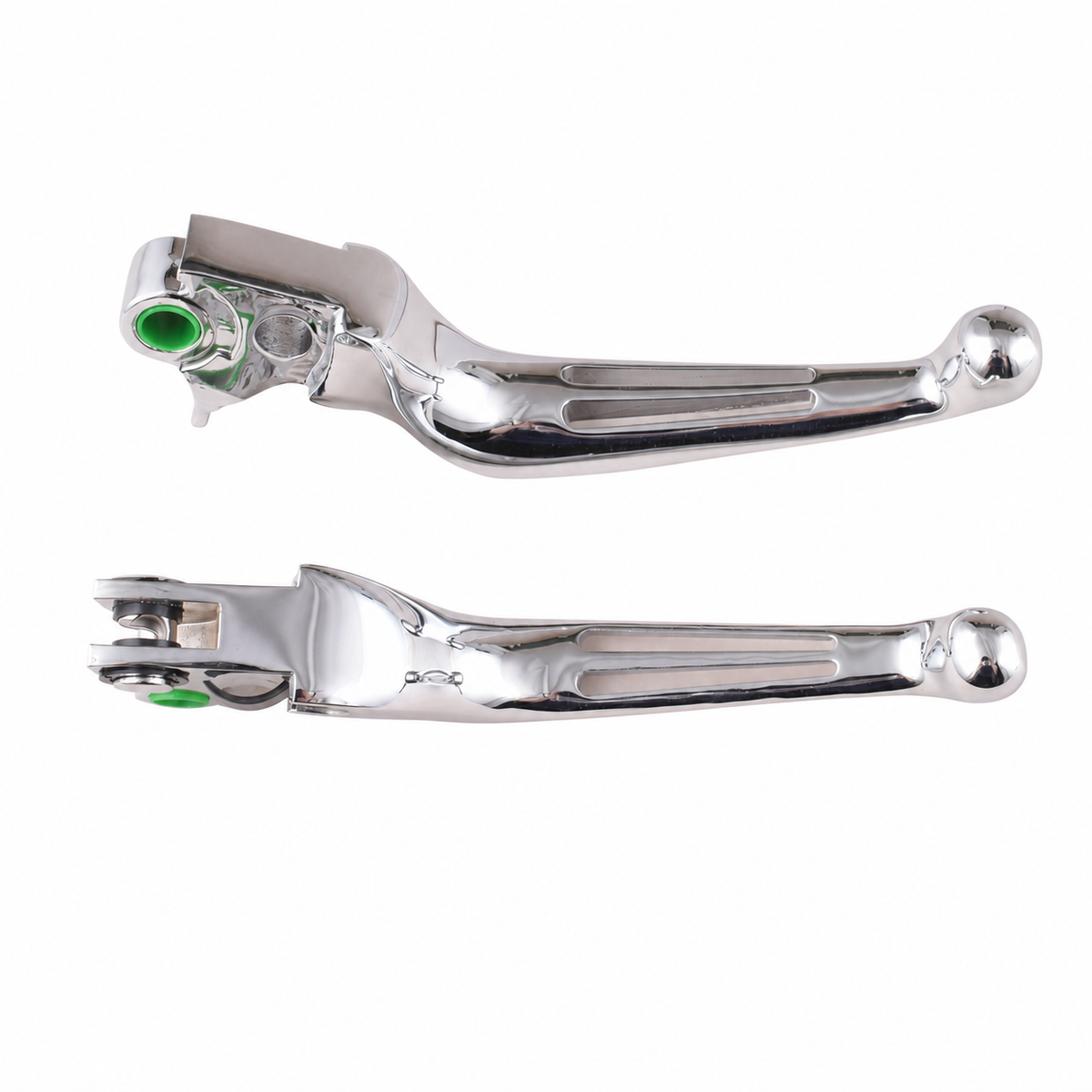 MotoTown 2-Slot Brake & Clutch Lever Set - Chrome