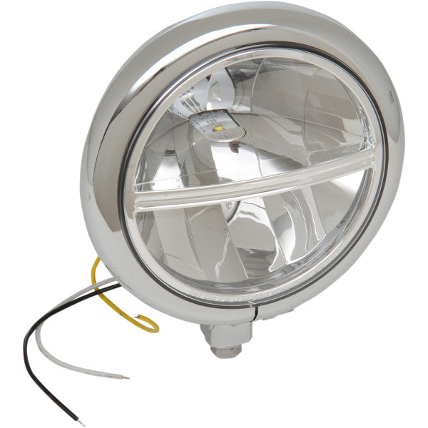 MotoTown 5-3/4 in. LED Headlight Assembly - Chrome, Bottom Mount