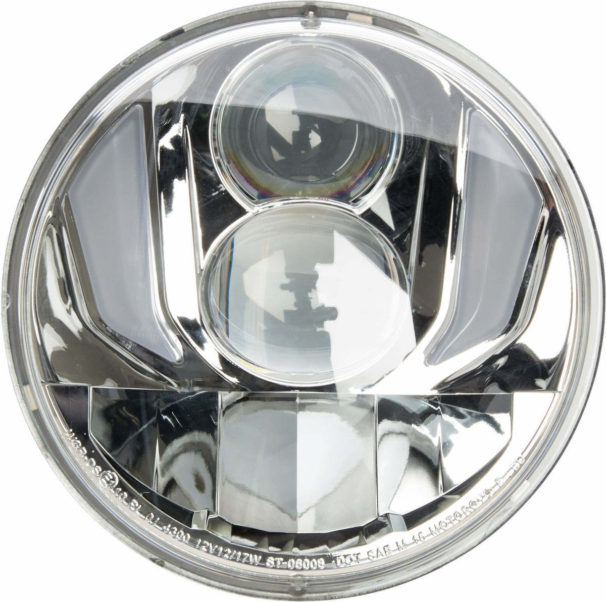 MotoTown 5-3/4 in. LED Headlight Insert with Position Light, E1 Approved - Chrome / Clear