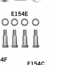 Paughco E154E Shock Bolts and Washers for 1984-1999 - Set of 4