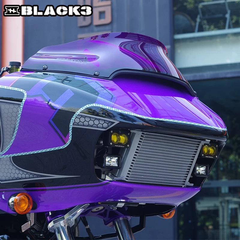 BLACK3 Custom B3H0903 Road Glide 車頭油冷器套件實品圖