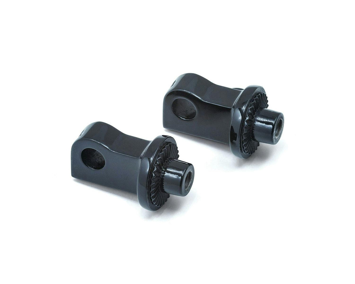Kuryakyn Splined Rider Peg Adapters - Gloss Black, XL | 8886