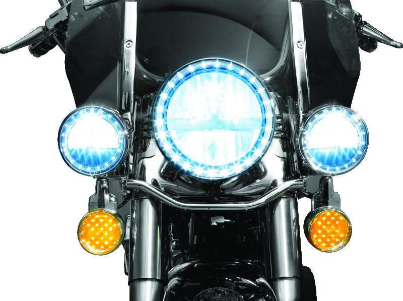 Kuryakyn LED 前側 方向燈 Conversion 平面式 替換燈芯 琥珀色 燈殼|5441