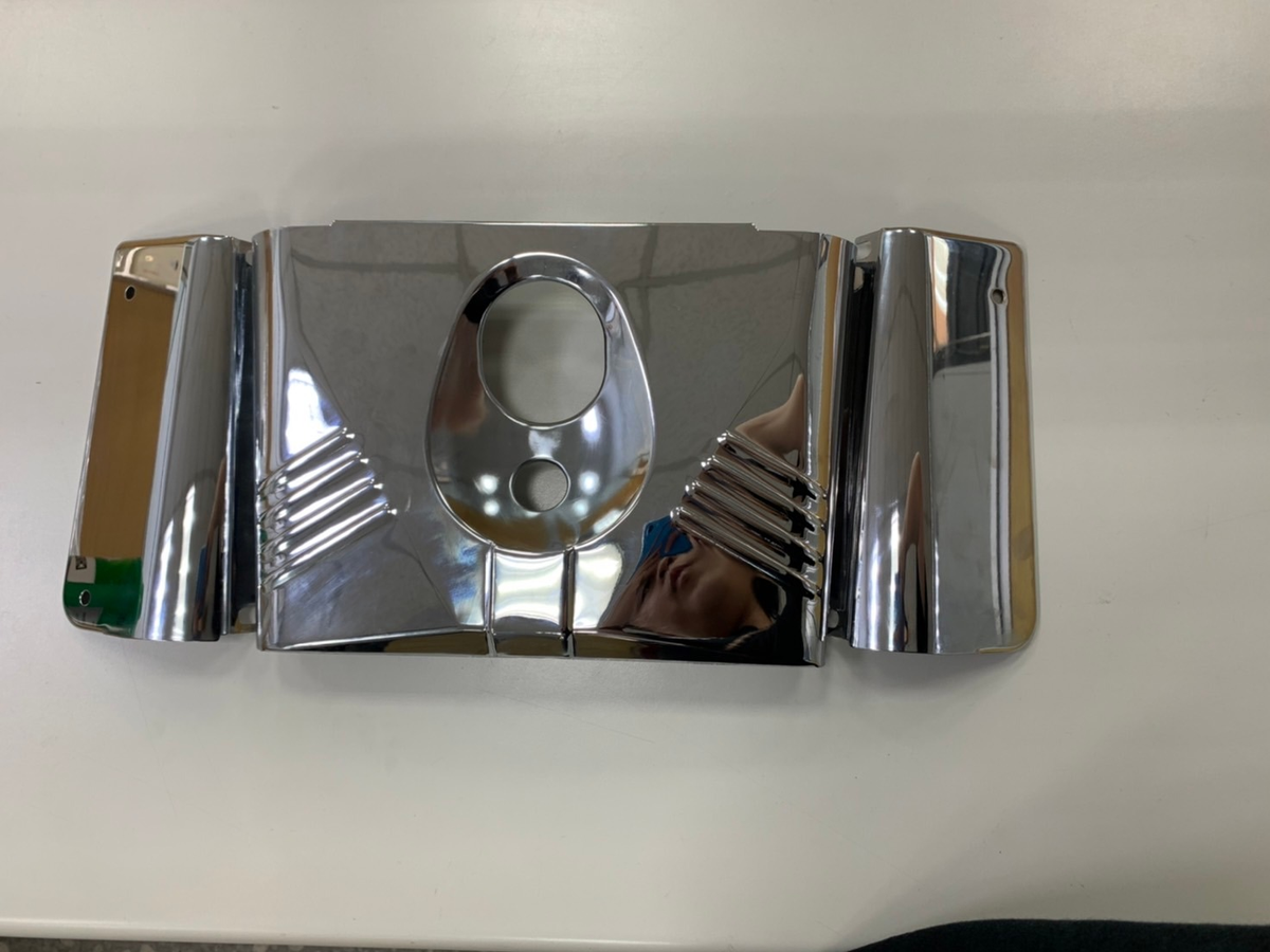 Drag Specialties DS-222910 chrome 3-piece ribbed fork tins