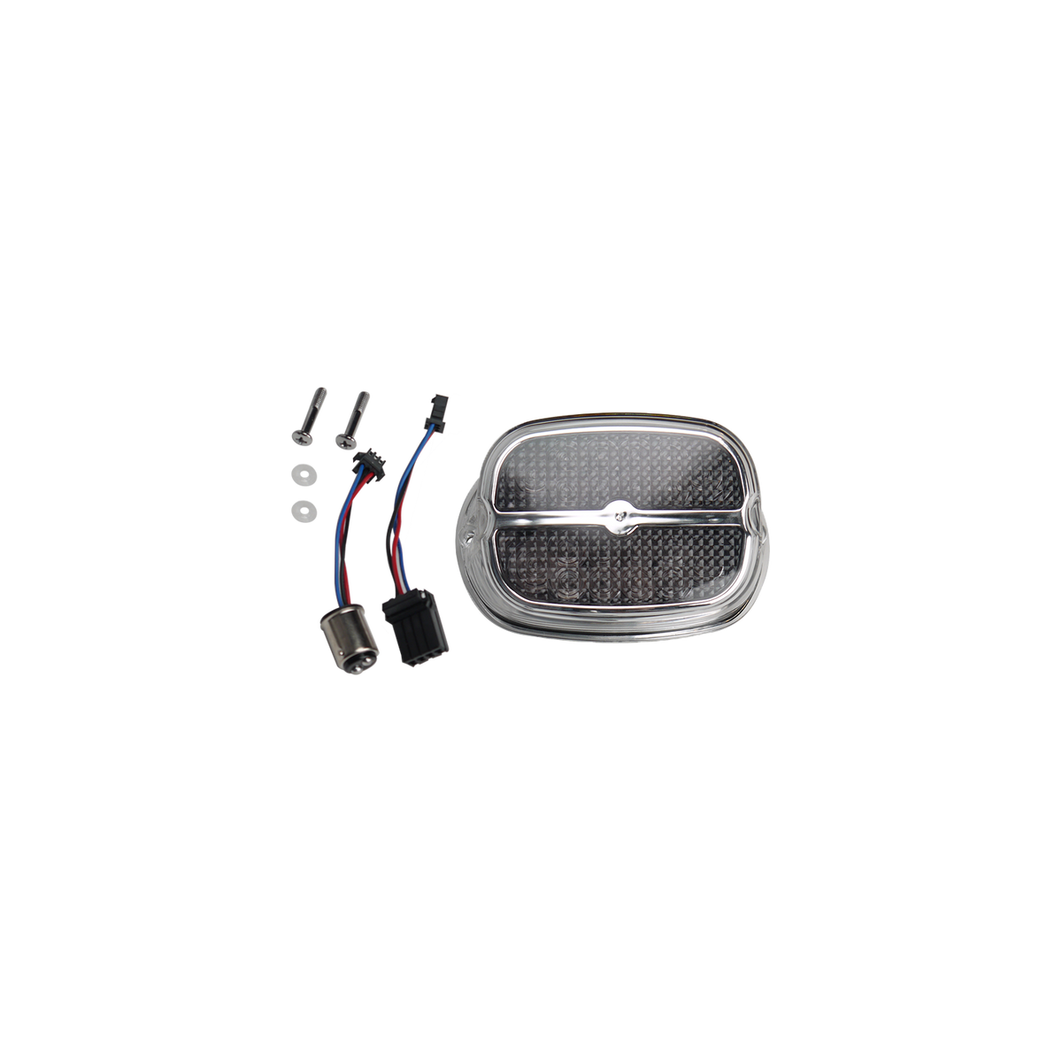 MotoTown LED Taillight, Smoke Lens, Chrome Housing