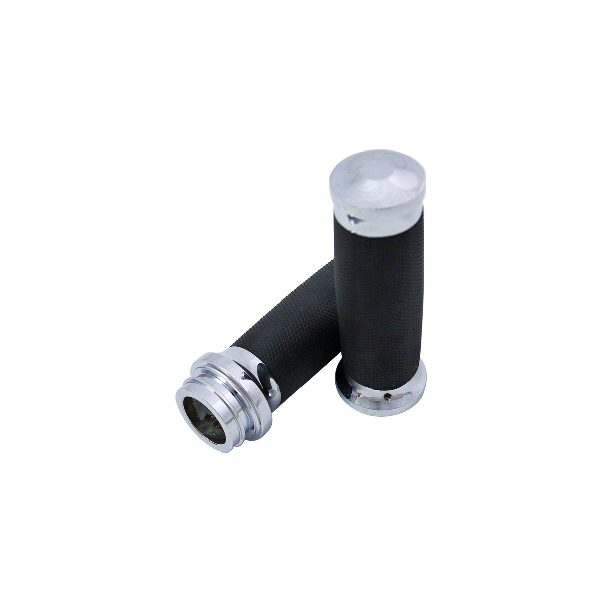 MotoTown Caliber Grip Set for Electronic Throttle - Chrome