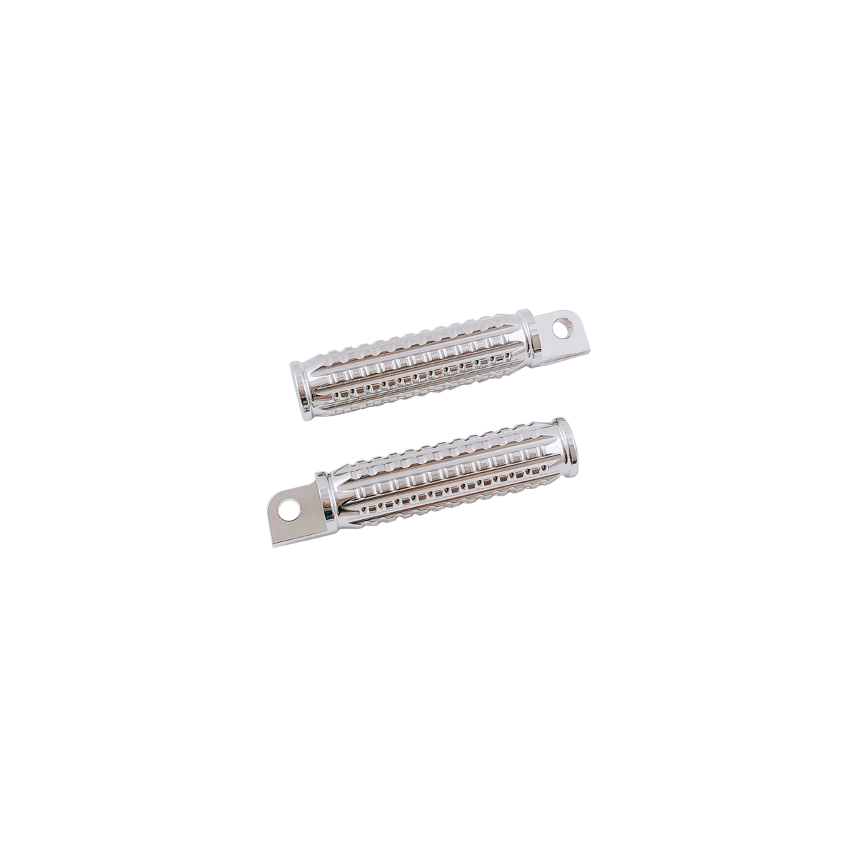 MotoTown Footpeg Pair, Passenger, Grained, Chrome